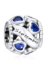nice silver cubic zirconia heart September birthstone baby charm